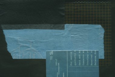 Çeşitli kağıtların kolajı, renkli soyut arkaplan  