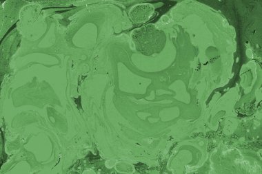 Sulu boya kağıdında yeşil mermer mürekkep dokusu. Mermer taş resim.