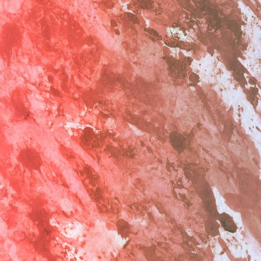 Kağıt zemin üzerinde renkli mürekkep ve suluboya doku. Gradyan boya darbeleri ve kalsiyum kaybı etkisi. El boyaması gouache soyut resim.