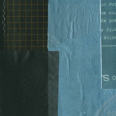 Çeşitli kağıtların kolajı, renkli soyut arkaplan  