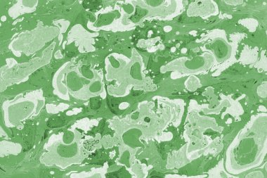 Sulu boya kağıdında yeşil mermer mürekkep dokusu. Mermer taş resim.