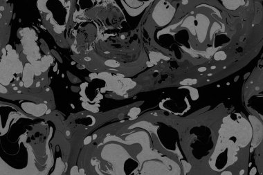 Kağıt arkaplanda siyah mermer mürekkep dokusu. Mermer taş resim.