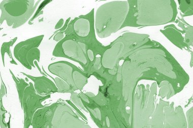 Sulu boya kağıdında yeşil mermer mürekkep dokusu. Mermer taş resim.