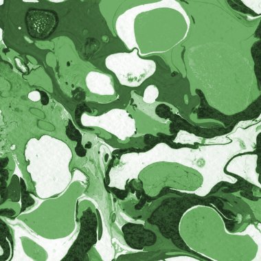 Sulu boya kağıdında yeşil mermer mürekkep dokusu. Mermer taş resim.