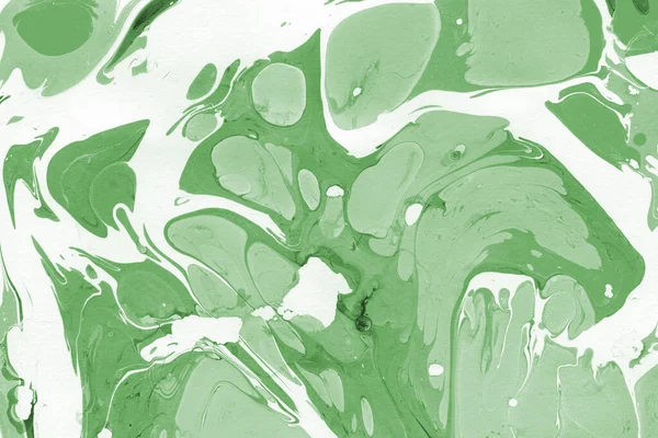 Sulu boya kağıdında yeşil mermer mürekkep dokusu. Mermer taş resim.