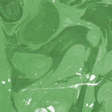 Sulu boya kağıdında yeşil mermer mürekkep dokusu. Mermer taş resim.