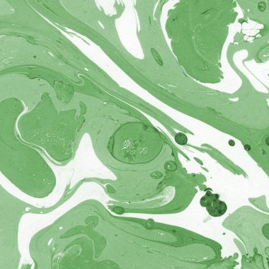 Sulu boya kağıdında yeşil mermer mürekkep dokusu. Mermer taş resim.