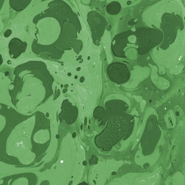 Sulu boya kağıdında yeşil mermer mürekkep dokusu. Mermer taş resim.