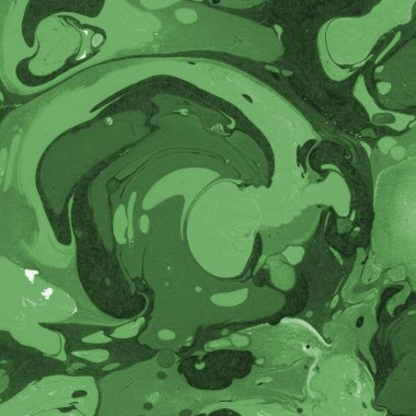 Sulu boya kağıdında yeşil mermer mürekkep dokusu. Mermer taş resim.