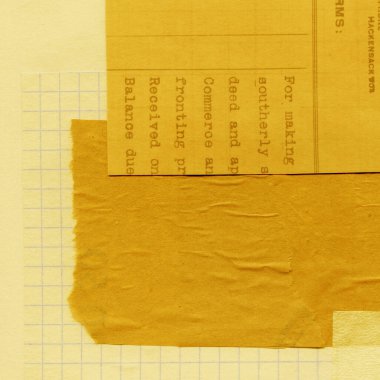 Çeşitli kağıtların kolajı, renkli soyut arkaplan  