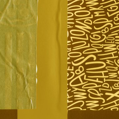 Çeşitli kağıtların kolajı, renkli soyut arkaplan  