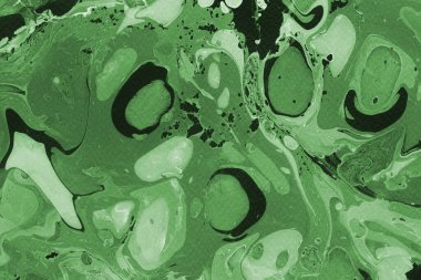 Sulu boya kağıdında yeşil mermer mürekkep dokusu. Mermer taş resim.