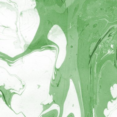 Sulu boya kağıdında yeşil mermer mürekkep dokusu. Mermer taş resim.