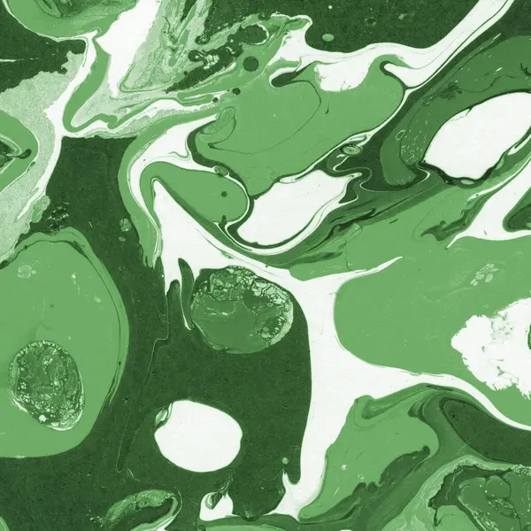 Sulu boya kağıdında yeşil mermer mürekkep dokusu. Mermer taş resim.