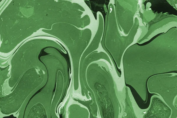 Sulu boya kağıdında yeşil mermer mürekkep dokusu. Mermer taş resim.