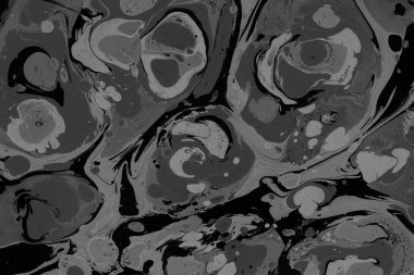 Kağıt arkaplanda siyah mermer mürekkep dokusu. Mermer taş resim.