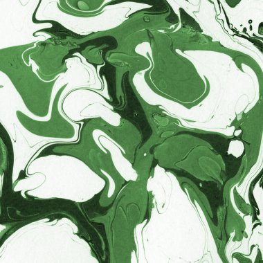 Sulu boya kağıdında yeşil mermer mürekkep dokusu. Mermer taş resim.