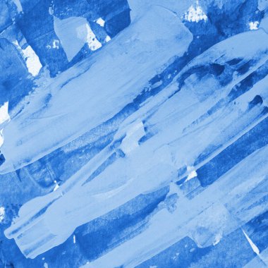 Kağıt dokuda renkli mavi akrilik boya. Kaotik soyut organik tasarım. Decalcomania sanat tekniği arka planı.