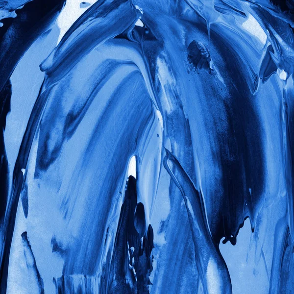 Pintura Acrílica Azul Colorida Sobre Textura Del Papel Diseño Orgánico — Foto de Stock