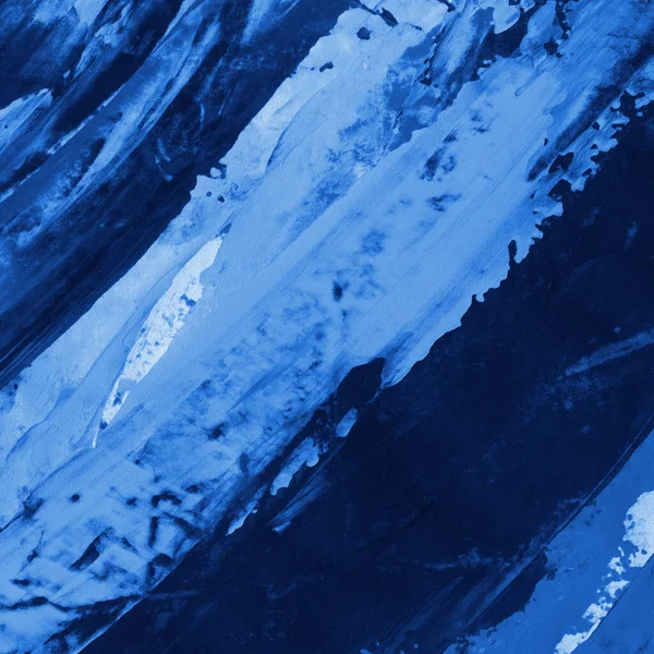 Kağıt Dokuda Renkli Mavi Akrilik Boya Kaotik Soyut Organik Tasarım — Stok fotoğraf