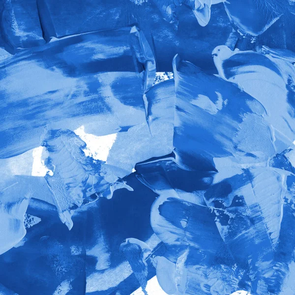 Pintura Acrílica Azul Colorida Sobre Textura Del Papel Diseño Orgánico — Foto de Stock