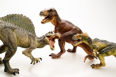 Beyaz arka planda izole edilmiş dinozor