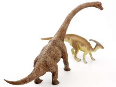 Beyaz arka planda izole dinozor