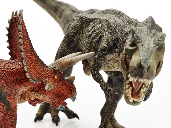 Изолированный динозавр на белом фоне
