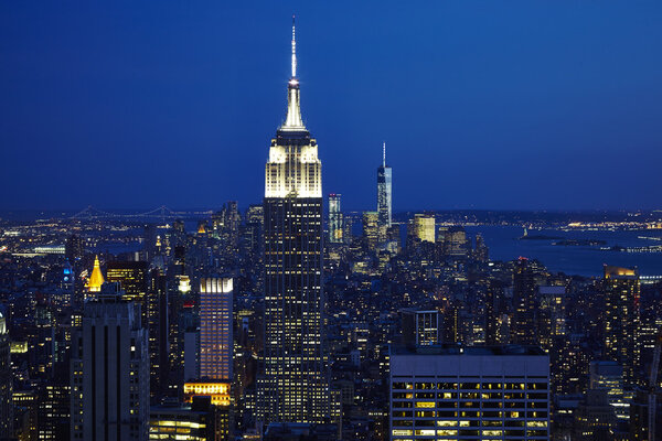Нью-Йорк Сити Манхэттен вид с воздуха
