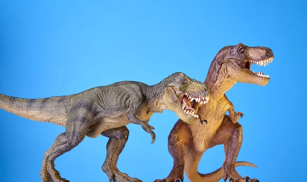 Dinosauro su sfondo blu — Foto Stock