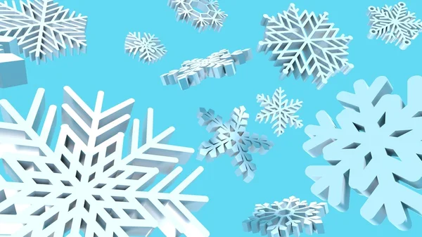 Snowflakes in blue background — Stock Photo, Image