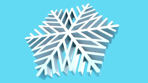 青色の背景に雪の結晶 — ストック写真