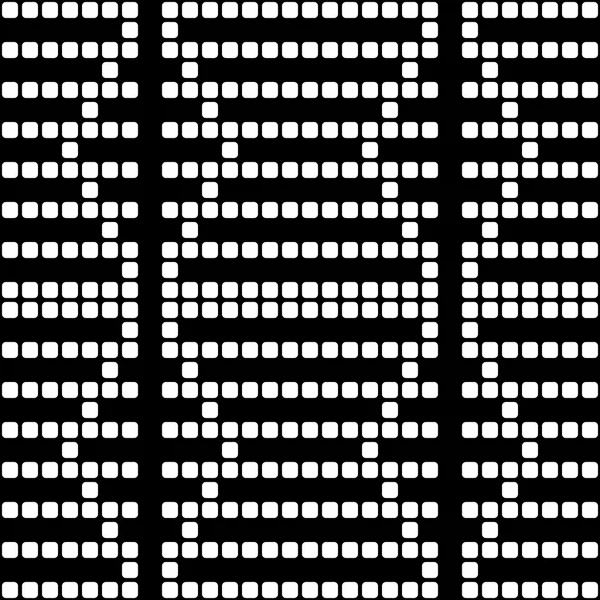 Geometrisches Schwarz-Weiß-Quadrat, nahtloses Muster, Vektordarstellung — Stockvektor