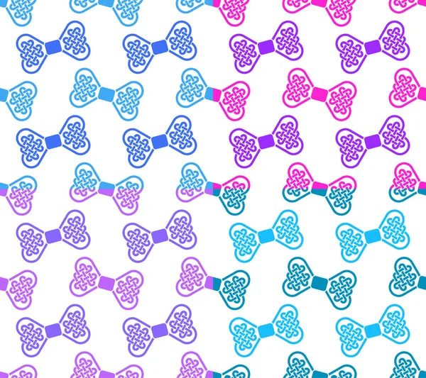 Helles, nahtloses Muster aus Bögen keltischen Stils isoliert auf weißem Hintergrund, Vektorillustration — Stockvektor