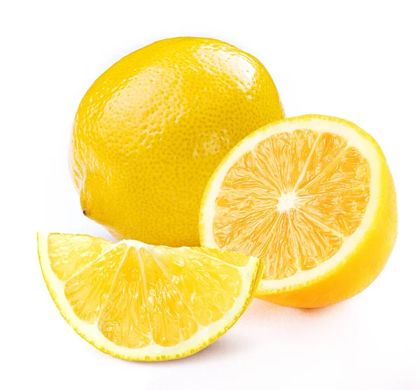 Citron Plátky Izolované Bílé Pozadí — Stock fotografie