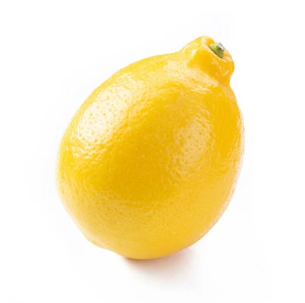 Giallo Limone Maturo Isolato Sfondo Bianco — Foto Stock