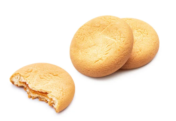 Biscoitos Doces Isolado Fundo Branco — Fotografia de Stock