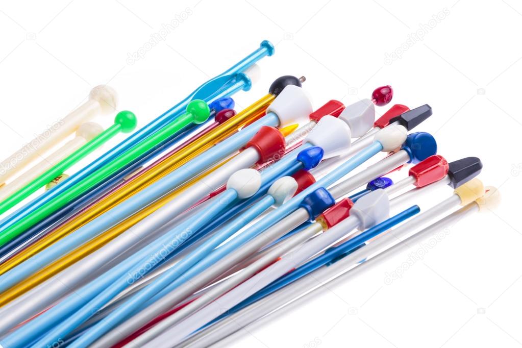 Collection of different knitting needles