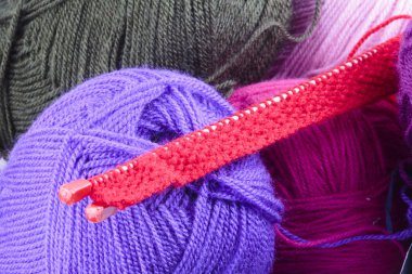 Arka plan doku yün ve örgü topları