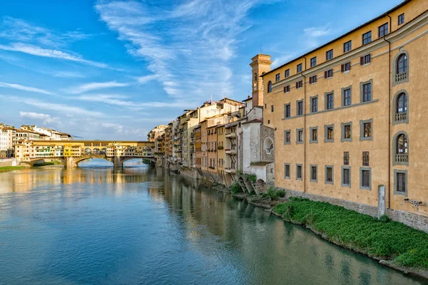 Florence ponte vecchio-zonsondergang — Stockfoto