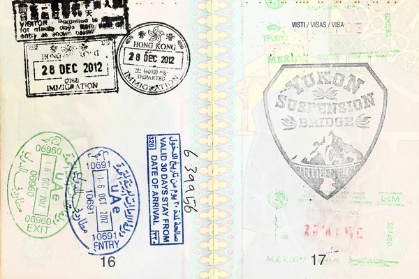 Visa passeport de différentes destinations — Photo