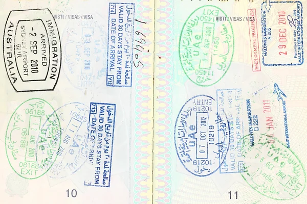 Visado de pasaporte de diferentes destinos —  Fotos de Stock