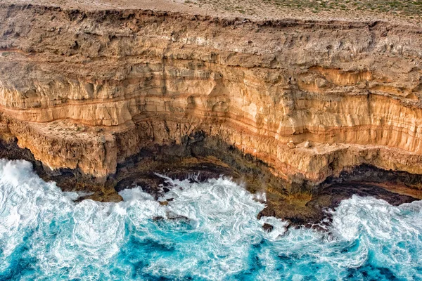 Steiler Punkt blauer Ozean Luftaufnahme in Hai-Bucht Australien — Stockfoto