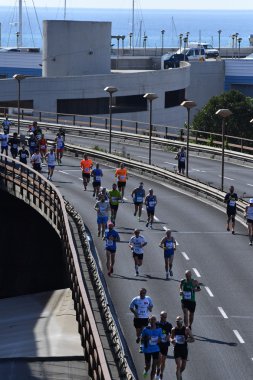 Genoa, İtalya - Nisan, 24 2016 - yıllık sigara rekabetçi Maratonu