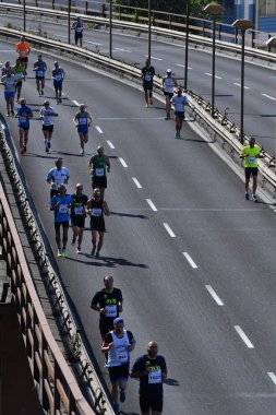 Genoa, İtalya - Nisan, 24 2016 - yıllık sigara rekabetçi Maratonu