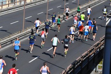 Genoa, İtalya - Nisan, 24 2016 - yıllık sigara rekabetçi Maratonu