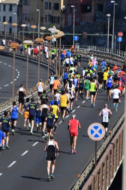 Genoa, İtalya - Nisan, 24 2016 - yıllık sigara rekabetçi Maratonu