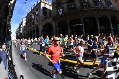 Genoa, İtalya - Nisan, 24 2016 - yıllık sigara rekabetçi Maratonu