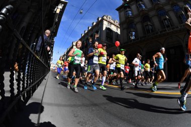 Genoa, İtalya - Nisan, 24 2016 - yıllık sigara rekabetçi Maratonu