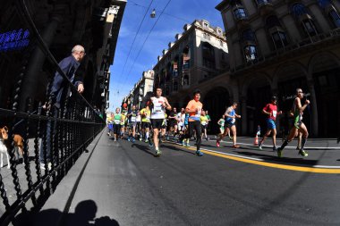 Genoa, İtalya - Nisan, 24 2016 - yıllık sigara rekabetçi Maratonu